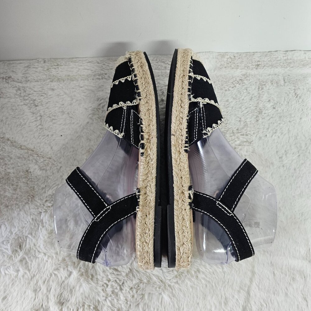 Time and Tru Espadrilles Boho Jute Crochet Black Cream 8.5 - Picture 7 of 13
